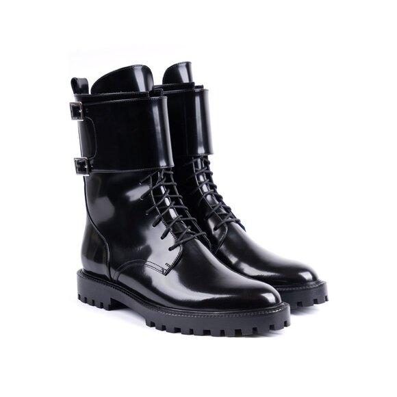 INCH2 Camden Double Monk Buckle Leather Combat Boot - Picture 2 of 15